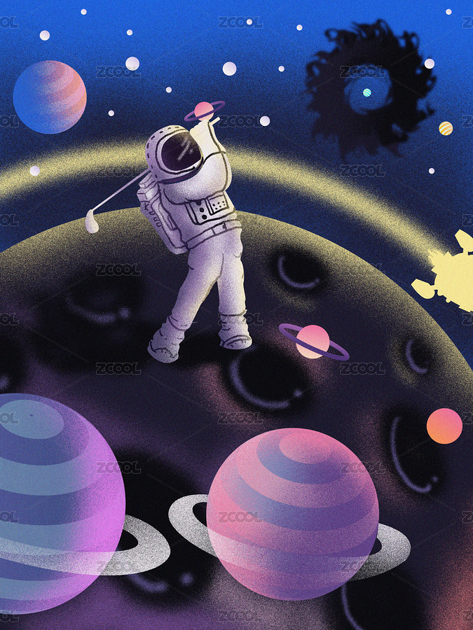 宇宙奇妙之旅高尔夫球与黑洞（主预览-4966517） - 未分类 - 站酷设计师人可可可可原创素材 - 站酷ZCOOL