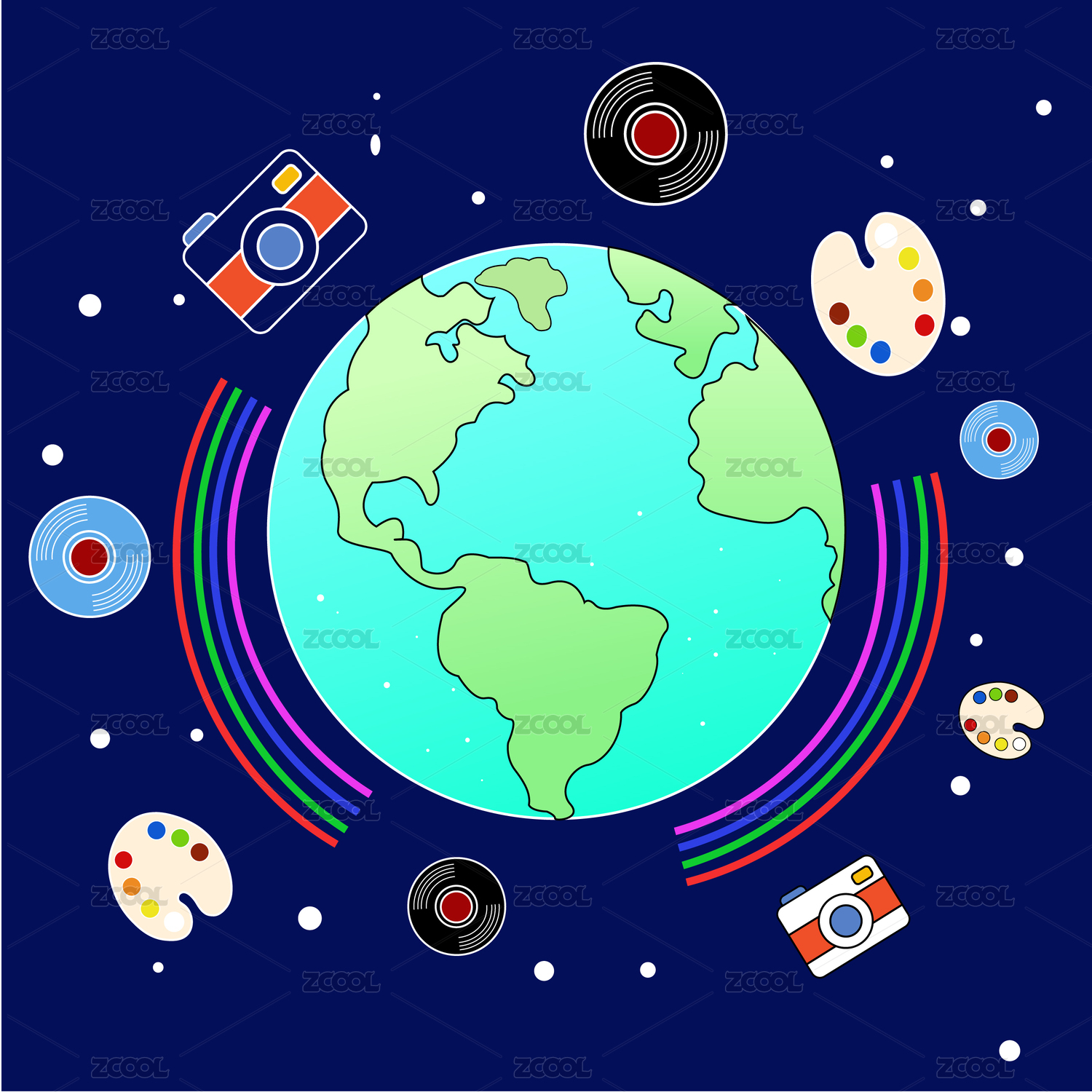 地球艺术插画