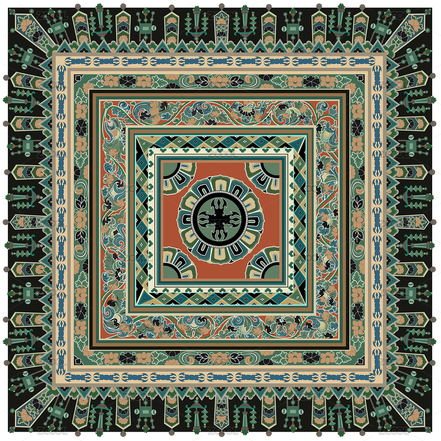 敦煌莫高窟壁画唐茶花藻井（主预览-9061841） - 未分类 - 站酷设计师城森创意原创素材 - 站酷ZCOOL