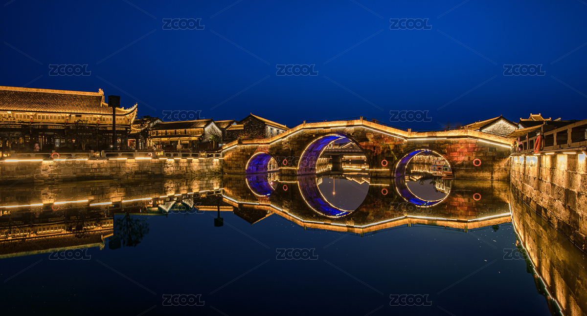 古鎮(zhèn)水鄉(xiāng)夜景倒影，攝于安徽全椒太平古城（主預(yù)覽-2875184） - 未分類 - 站酷設(shè)計師老皇冠原創(chuàng)素材 - 站酷ZCOOL