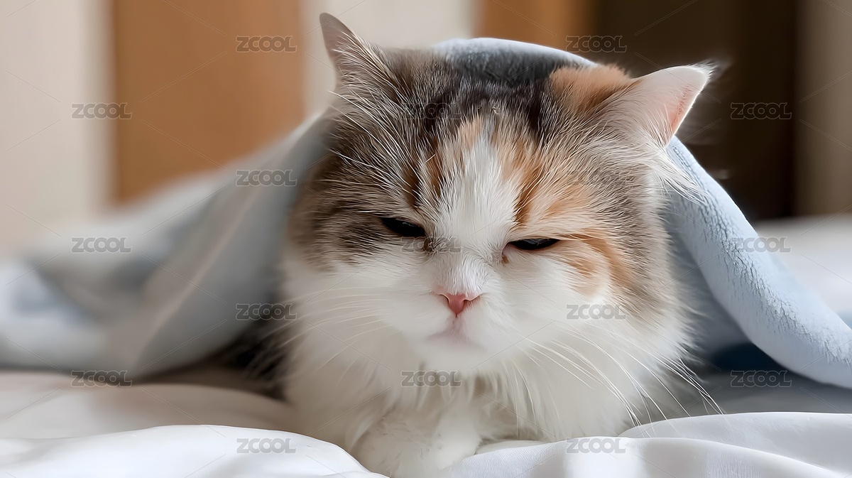 三花猫盖毯慵懒睡觉可爱治愈宠物摄影（主预览-10833704） - 未分类 - 站酷设计师一夜清晨原创素材 - 站酷ZCOOL