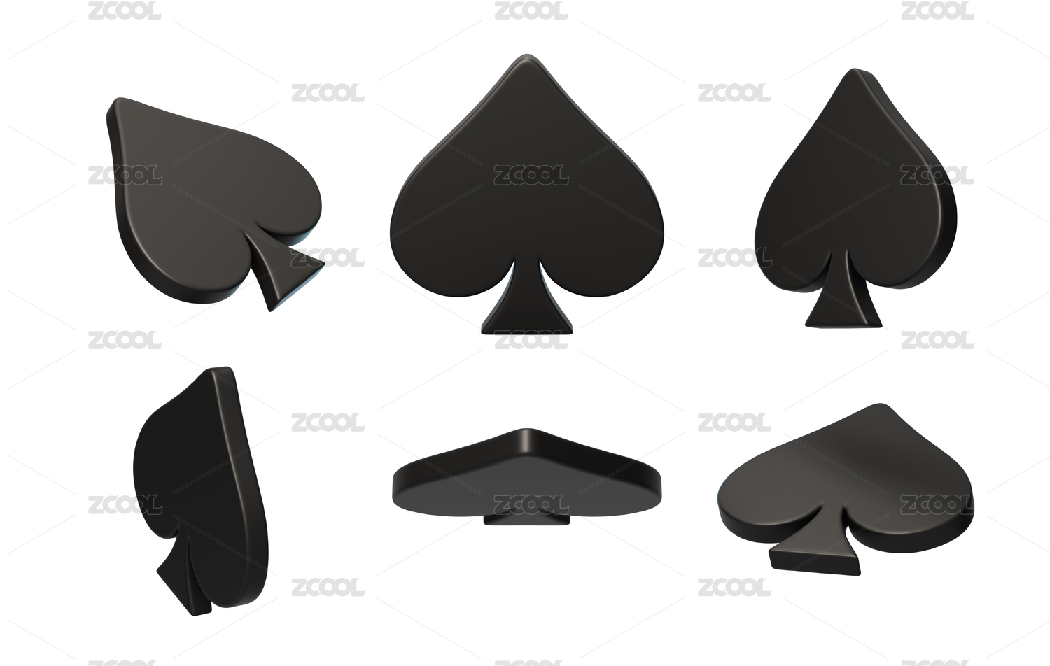 棋牌娱乐游戏花色点数黑桃3D