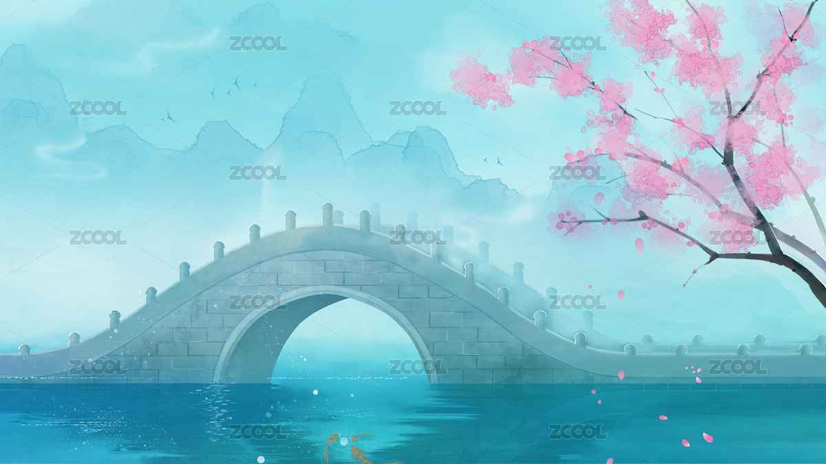 唯美古風(fēng)場(chǎng)景24節(jié)氣小橋流水鯉魚(yú)樹(shù)枝遠(yuǎn)山（主預(yù)覽-1213219） - 未分類(lèi) - 站酷設(shè)計(jì)師明月心插畫(huà)原創(chuàng)素材 - 站酷ZCOOL