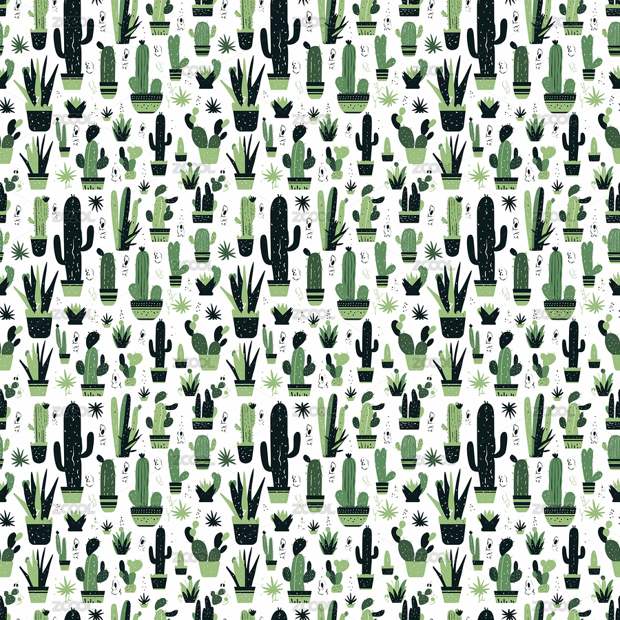 仙人球连续图案（主预览-7378841） - 未分类 - 站酷设计师wulikangzheng原创素材 - 站酷ZCOOL