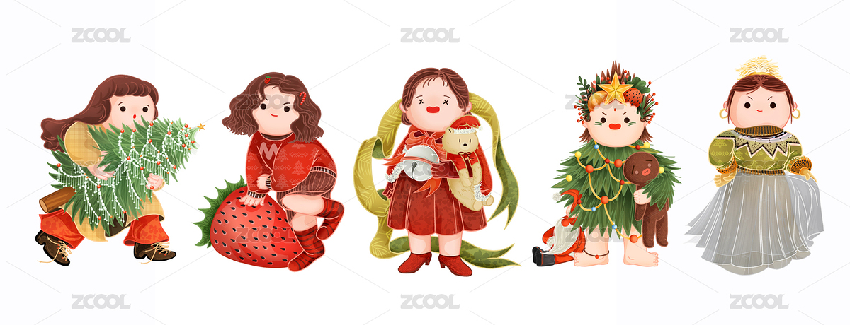 圣誕人物角色系列原創(chuàng)插畫（主預覽-5731295） - 未分類 - 站酷設(shè)計師aaaamieya原創(chuàng)素材 - 站酷ZCOOL