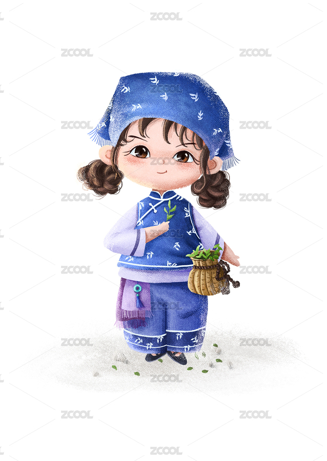 IP形象-采茶女（主预览-3545147） - 未分类 - 站酷设计师灵小荼原创素材 - 站酷ZCOOL