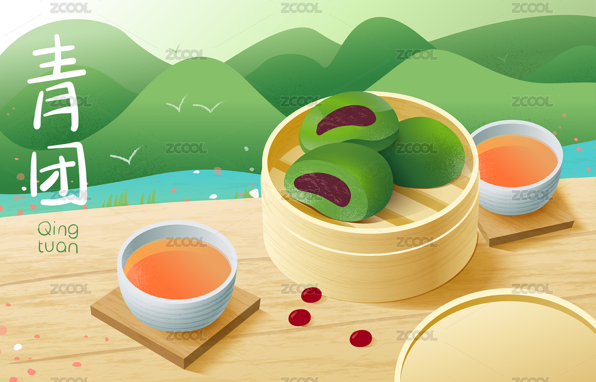 春天踏青，品尝青团。（主预览-4280234） - 未分类 - 站酷设计师Asiared原创素材 - 站酷ZCOOL