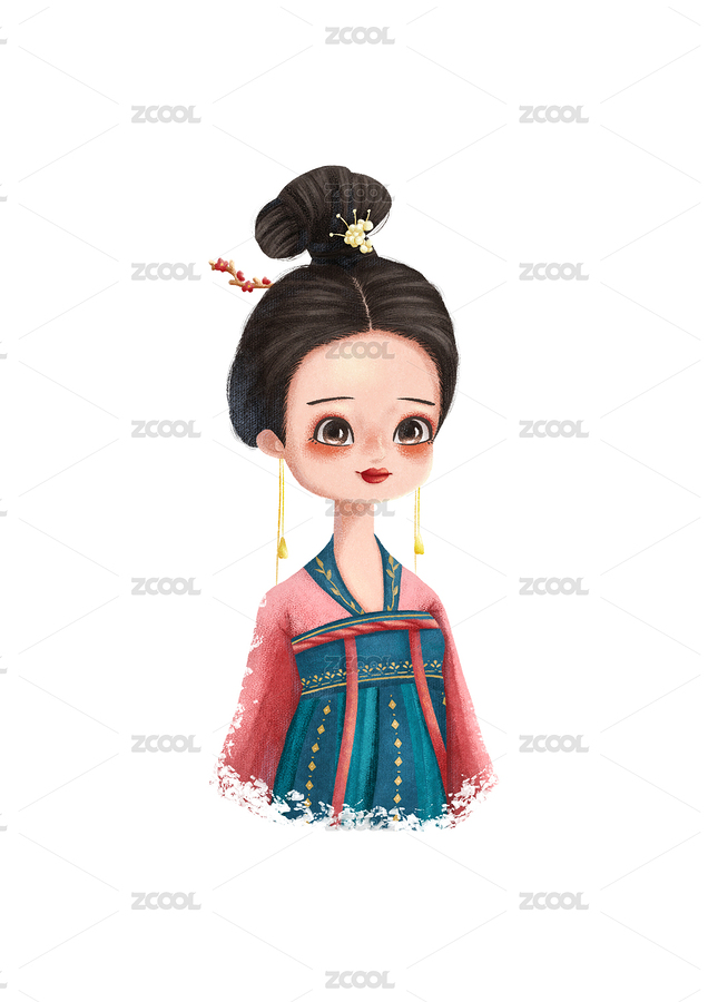 穿紅色綠色齊胸襦裙的古風(fēng)女孩（主預(yù)覽-8598142） - 未分類 - 站酷設(shè)計師采一抹霞光十色原創(chuàng)素材 - 站酷ZCOOL