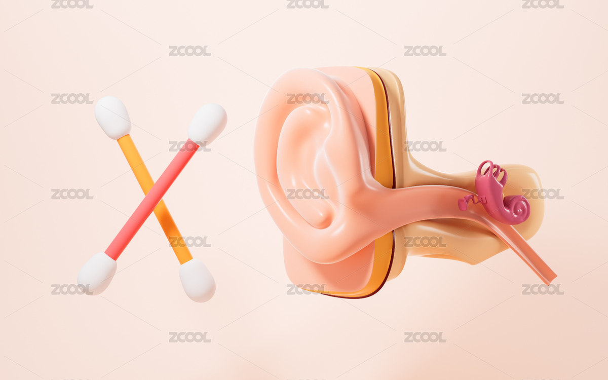 人類耳朵和棉棒3D渲染（主預(yù)覽-8369261） - 未分類 - 站酷設(shè)計師TinaJi0718原創(chuàng)素材 - 站酷ZCOOL