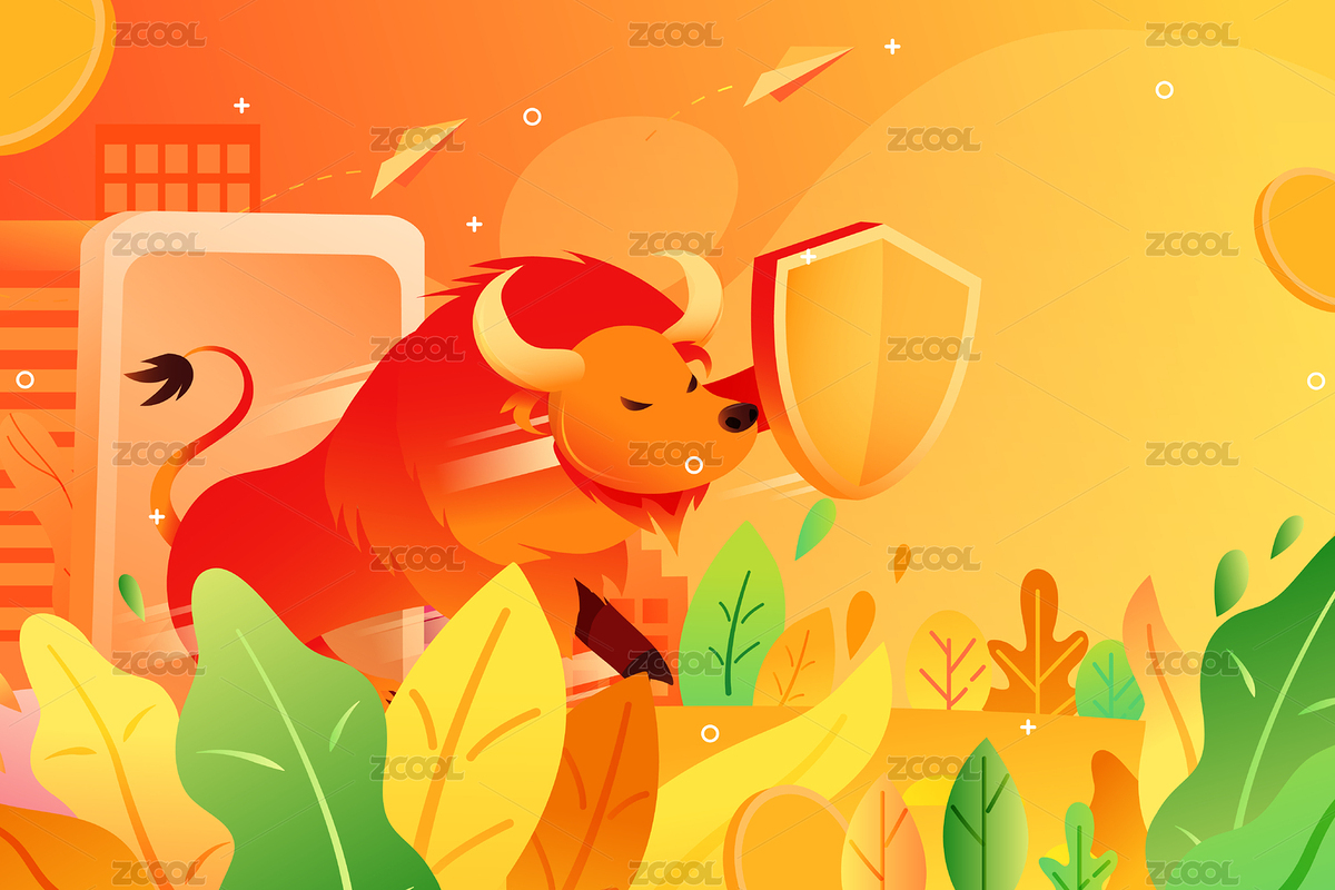 卡通盾牌保护牛市金融概念背景矢量插画（主预览-6488392） - 未分类 - 站酷设计师keeein原创素材 - 站酷ZCOOL