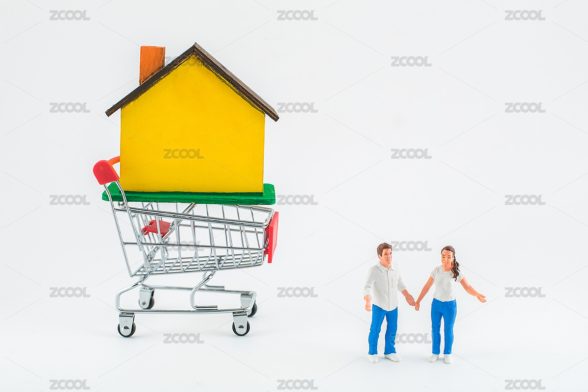 年輕人的購物消費方式，青年人購房壓力大，購物車和金幣。（主預覽-5325913） - 未分類 - 站酷設(shè)計師Todo圖片原創(chuàng)素材 - 站酷ZCOOL