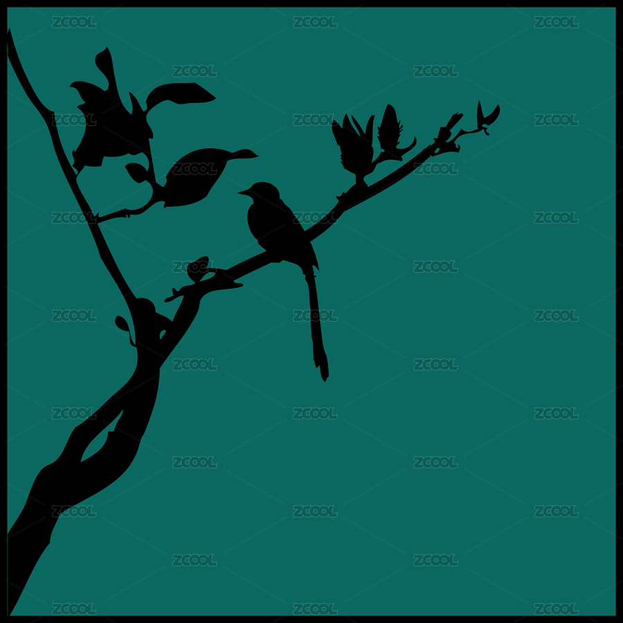 中国古典优雅 玉兰花枝手绘 喜鹊雀鸟水墨中国画 矢量剪影 标志元素（主预览-5654230） - 未分类 - 站酷设计师猎意品牌设计原创素材 - 站酷ZCOOL