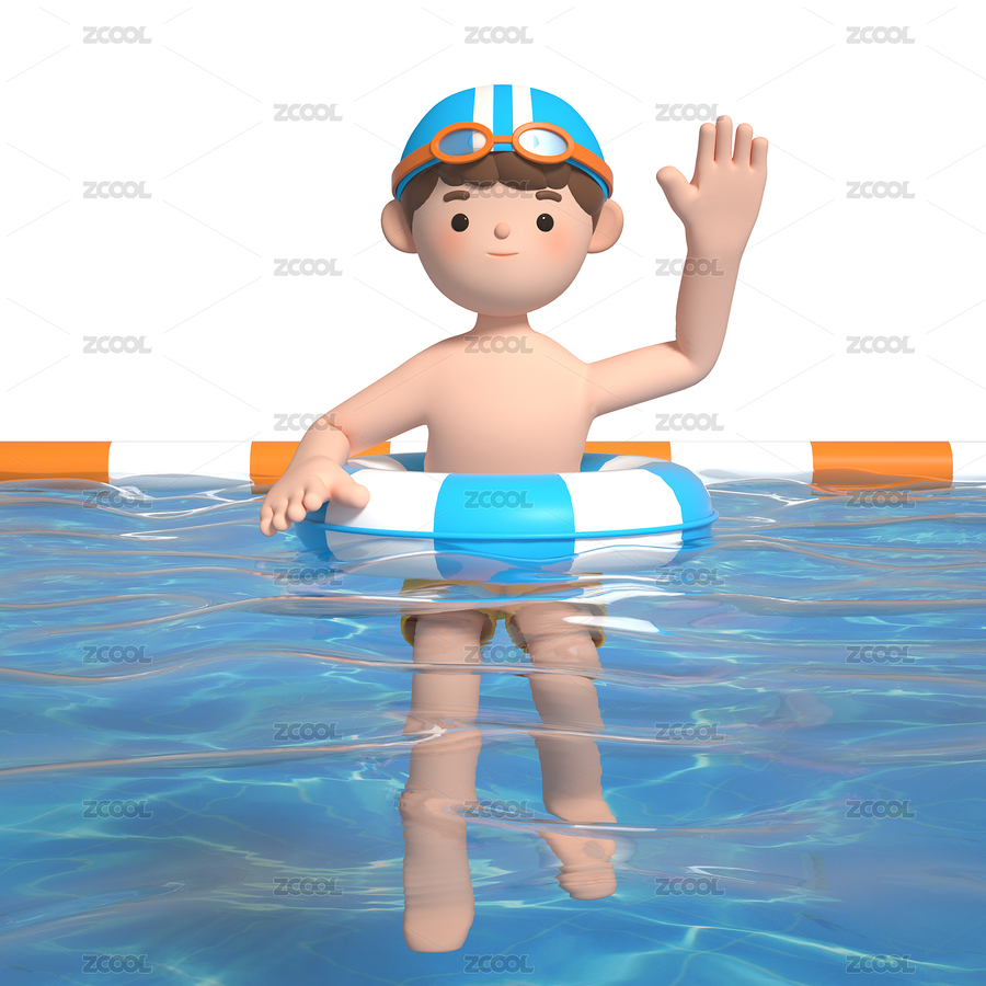 3D建模卡通可爱游泳儿童（主预览-8011479） - 未分类 - 站酷设计师Tank.Lee原创素材 - 站酷ZCOOL