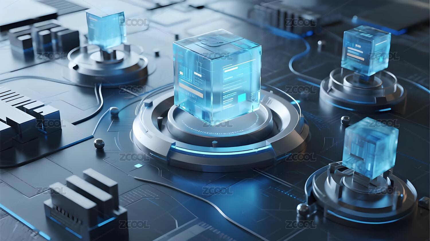 B端科技风背景PPT企业官网配图