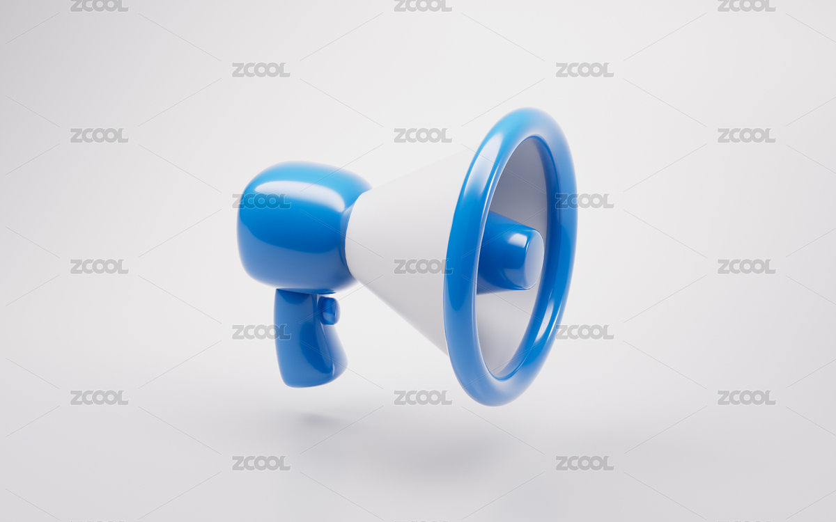 藍(lán)色商務(wù)玻璃小喇叭三維渲染（主預(yù)覽-12261651） - 未分類 - 站酷設(shè)計(jì)師VinkFan原創(chuàng)素材 - 站酷ZCOOL