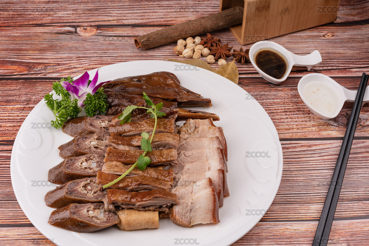 在木質(zhì)背景下的潮汕鹵水美食（主預覽-6200663） - 未分類 - 站酷設計師allenchen214原創(chuàng)素材 - 站酷ZCOOL