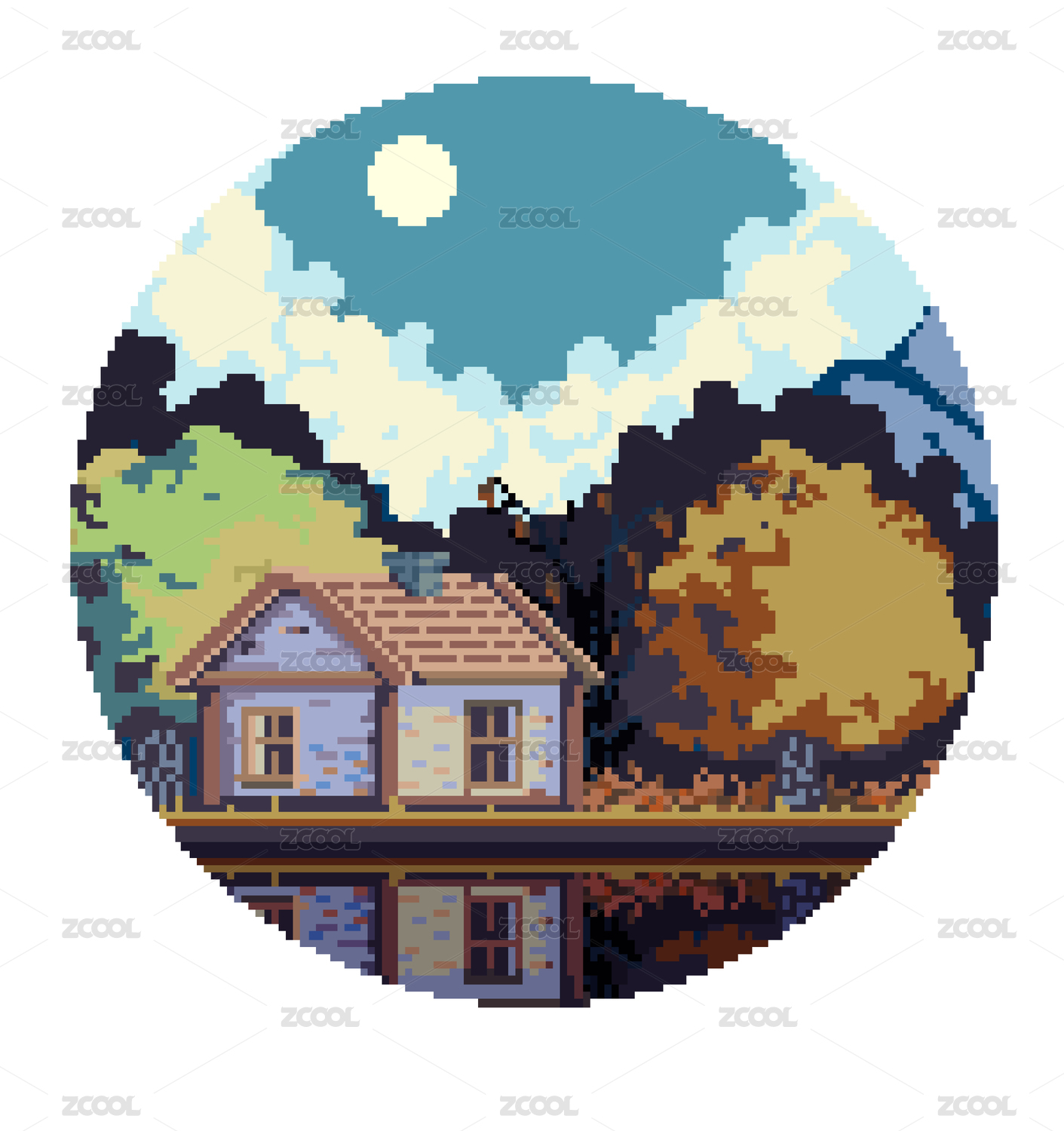 像素画场景-秋天
