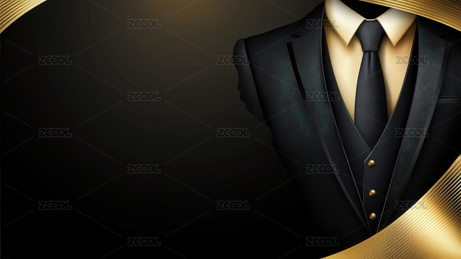 男士黑色西装礼服背景
