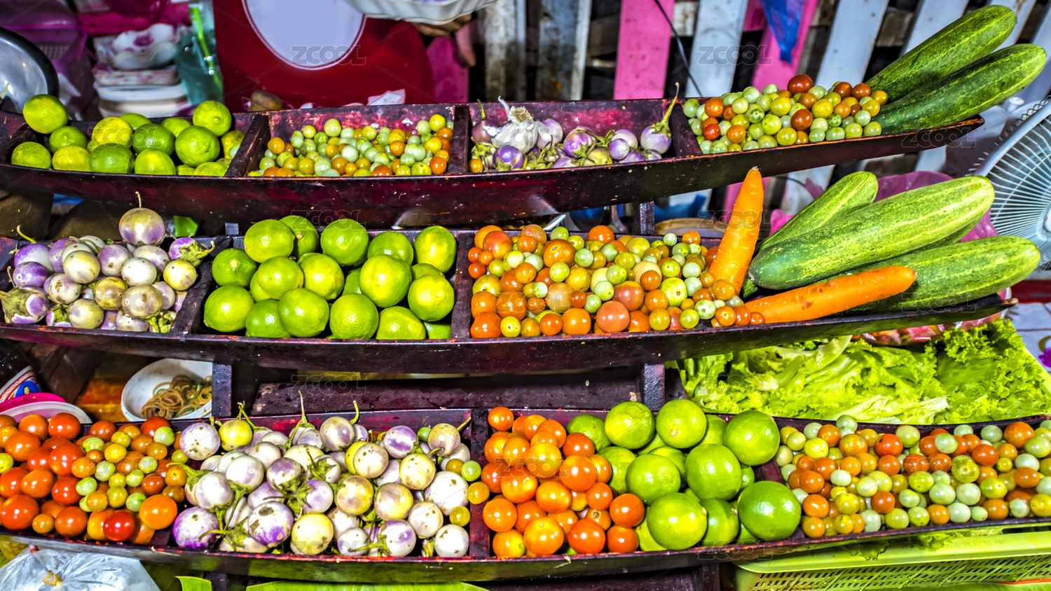 Fruit Buffet, Street Food at Night Market of Luang Prabang, Laos