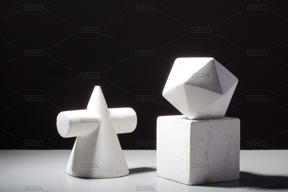 光影下的石膏幾何體雕塑 圓柱圓錐組合穿插（主預(yù)覽-6605810） - 未分類 - 站酷設(shè)計(jì)師Eva雅原創(chuàng)素材 - 站酷ZCOOL