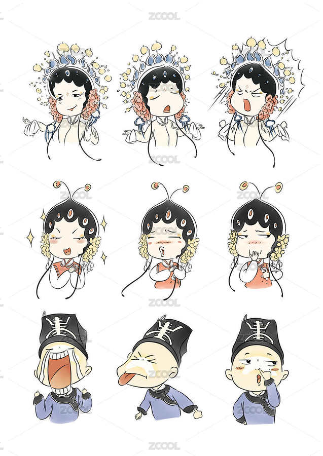 古代戏曲人物（主预览-5799453） - 未分类 - 站酷设计师十一的杂货铺原创素材 - 站酷ZCOOL