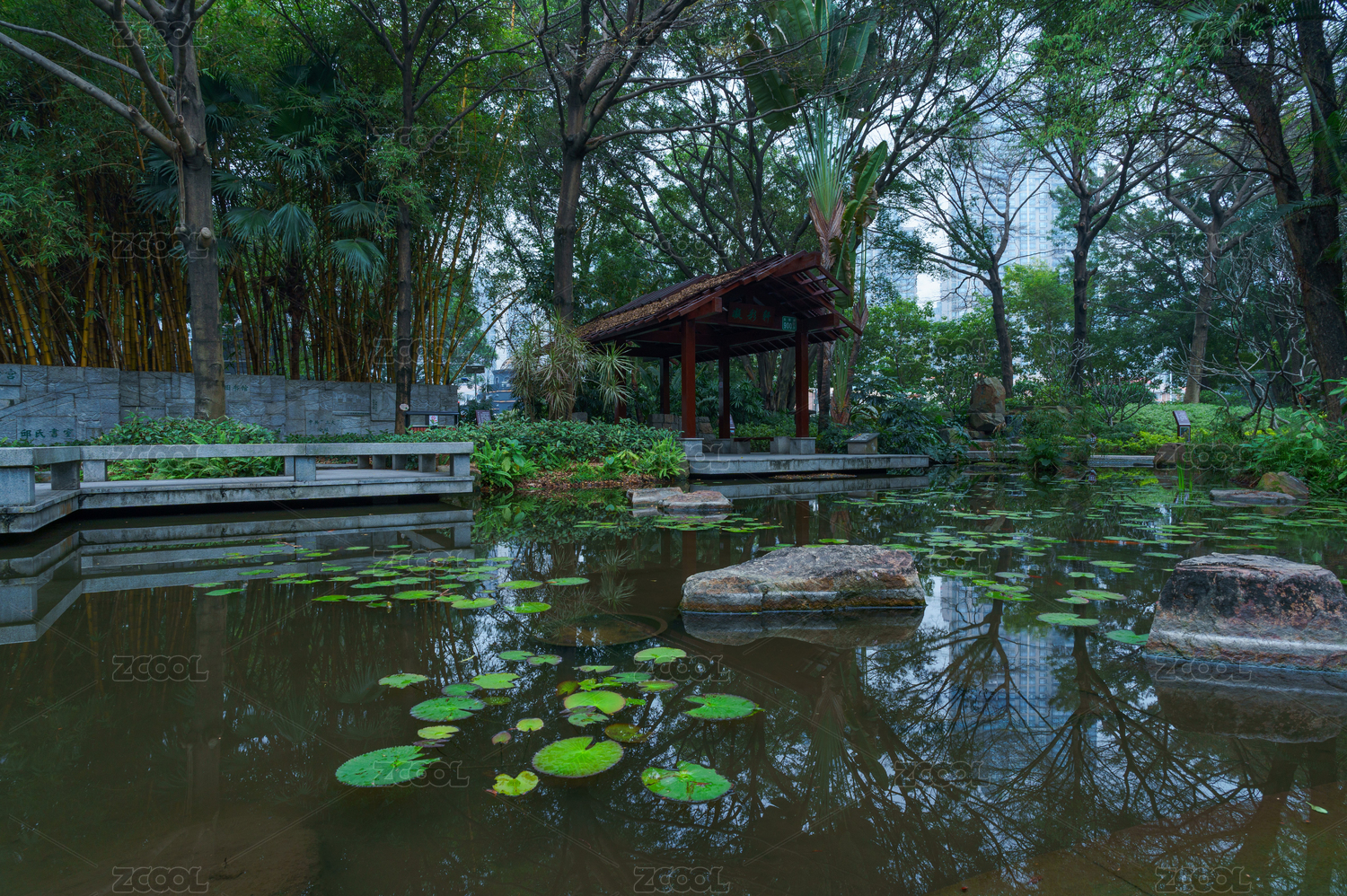 广州珠江公园园林水池水景广场景观设计
