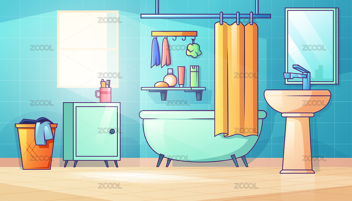 浴室场景矢量插画（主预览-6720563） - 未分类 - 站酷设计师SA九五二七原创素材 - 站酷ZCOOL