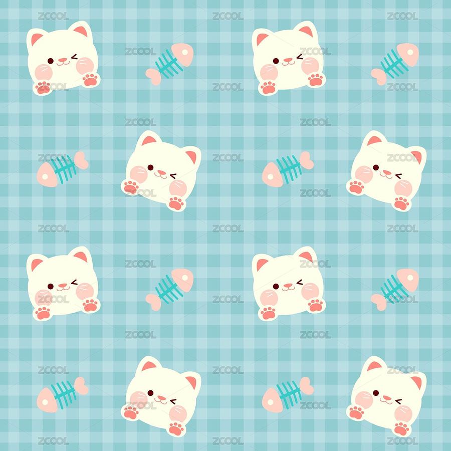 可爱猫咪卡通无缝图案背景插画（主预览-2424809） - 未分类 - 站酷设计师麦兜兜左卫门原创素材 - 站酷ZCOOL