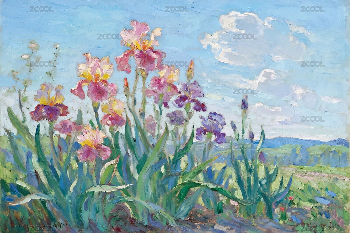 彩鸢尾花风景油画（主预览-11743175） - 未分类 - 站酷设计师未来科技视觉原创素材 - 站酷ZCOOL