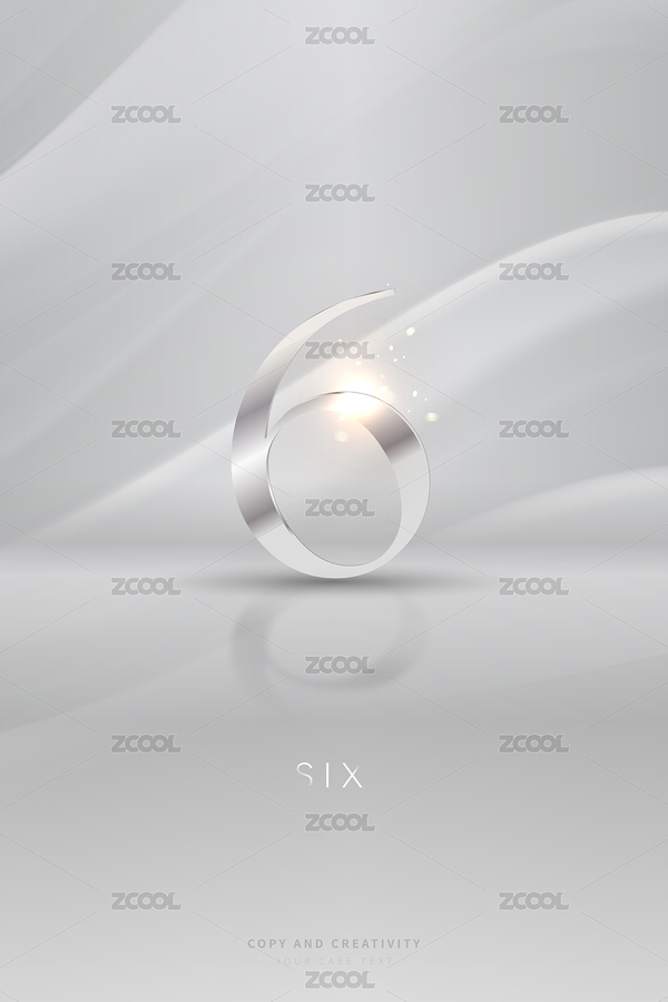 灰色背景银色立体闪光数字6创意设计海报（主预览-4919308） - 未分类 - 站酷设计师庚承GRECHENG原创素材 - 站酷ZCOOL