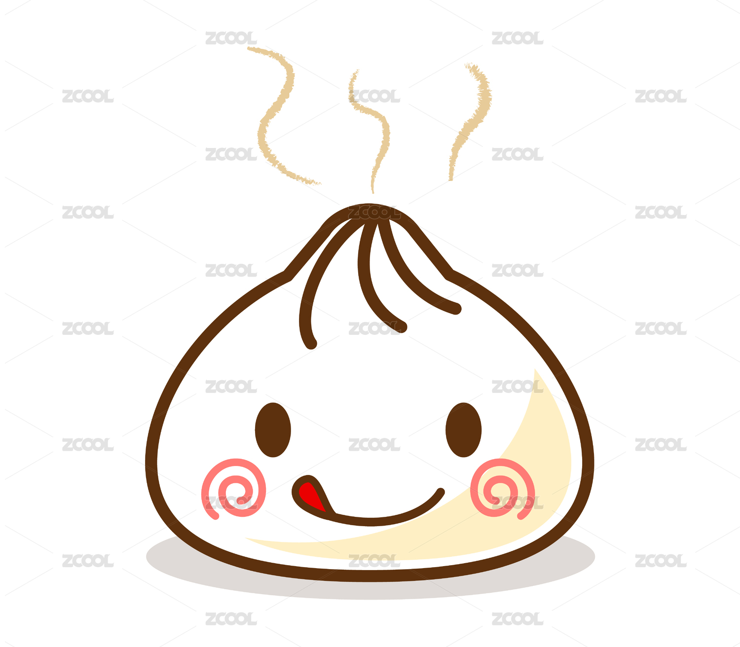卡通画可爱的包子先生