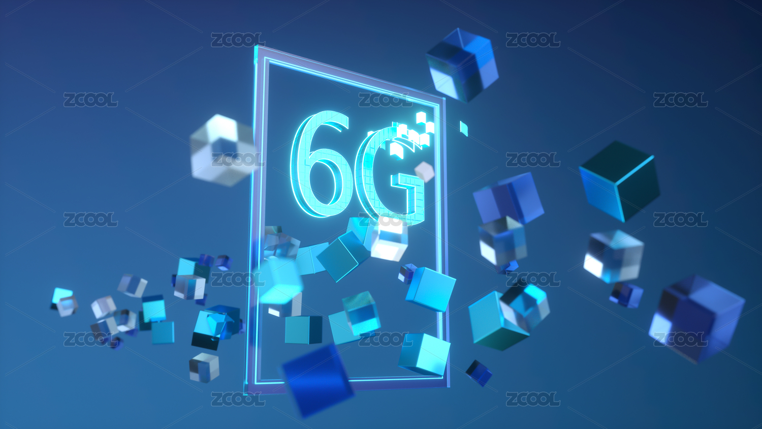 6g移动网络虚拟空间概念海报