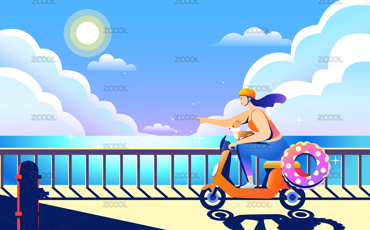 立夏夏天騎摩托車去游泳（主預(yù)覽-3949437） - 未分類 - 站酷設(shè)計(jì)師我的木木立里原創(chuàng)素材 - 站酷ZCOOL