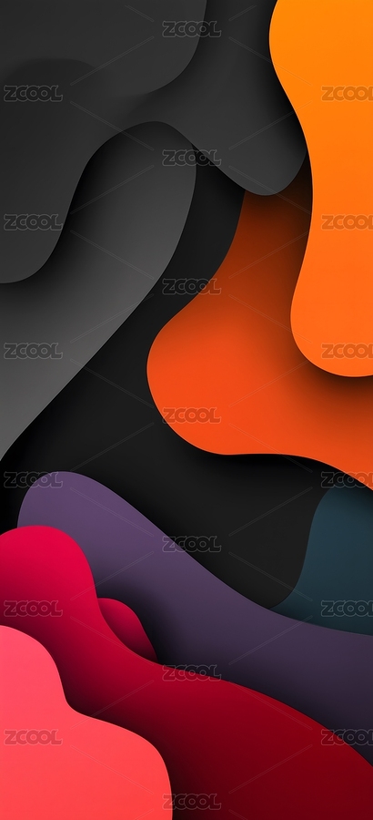 多層疊色剪紙風立體流動曲線現(xiàn)代藝術背景圖（主預覽-13004574） - 未分類 - 站酷設計師Z024340169原創(chuàng)素材 - 站酷ZCOOL