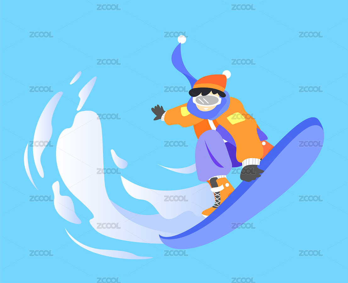 青年人滑雪運(yùn)動(dòng)扁平矢量插畫（主預(yù)覽-6660649） - 未分類 - 站酷設(shè)計(jì)師monster藍(lán)原創(chuàng)素材 - 站酷ZCOOL