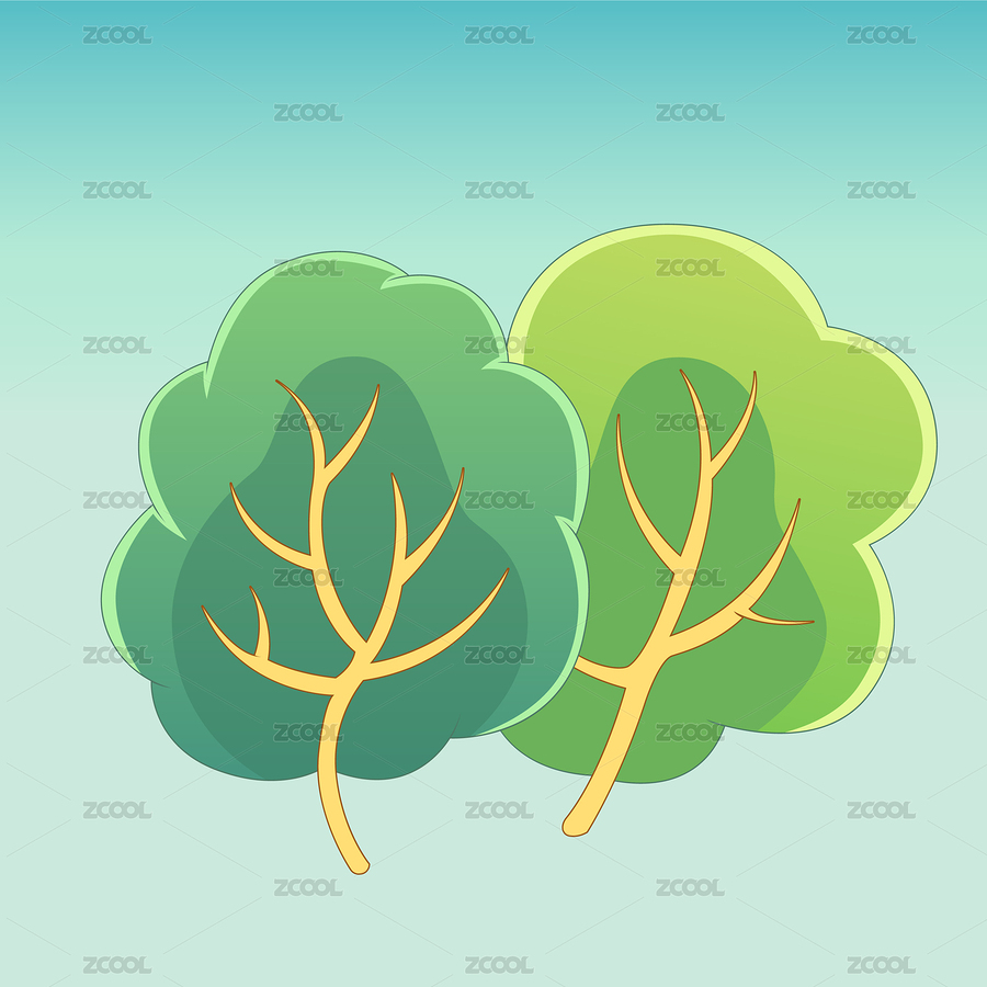中国风插画元素-树丛（主预览-6836119） - 未分类 - 站酷设计师Mirika咔咔原创素材 - 站酷ZCOOL