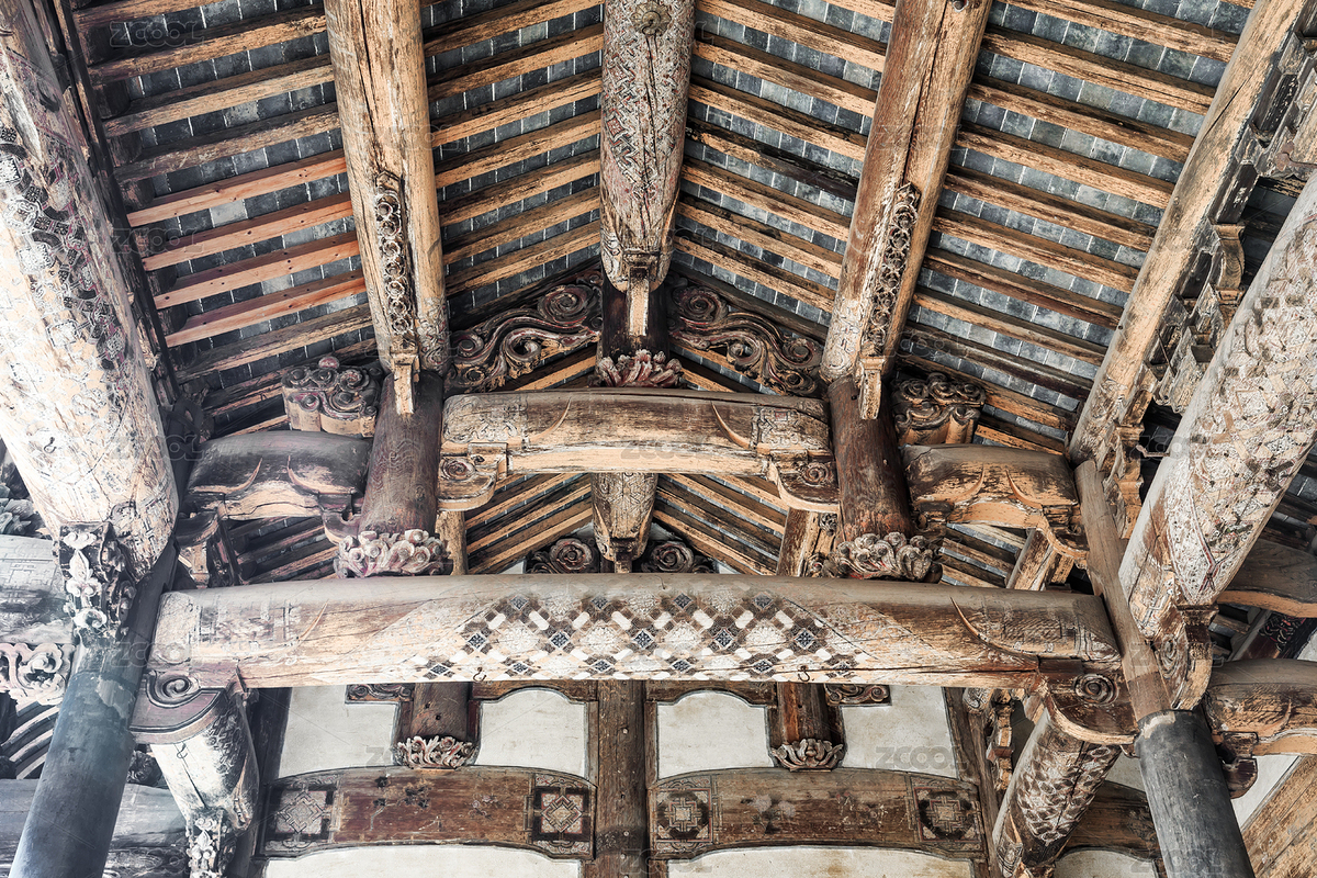 徽派祠堂建筑木結(jié)構(gòu)，中國安徽省徽州呈坎村（主預(yù)覽-5570820） - 未分類 - 站酷設(shè)計(jì)師秋影隨風(fēng)原創(chuàng)素材 - 站酷ZCOOL