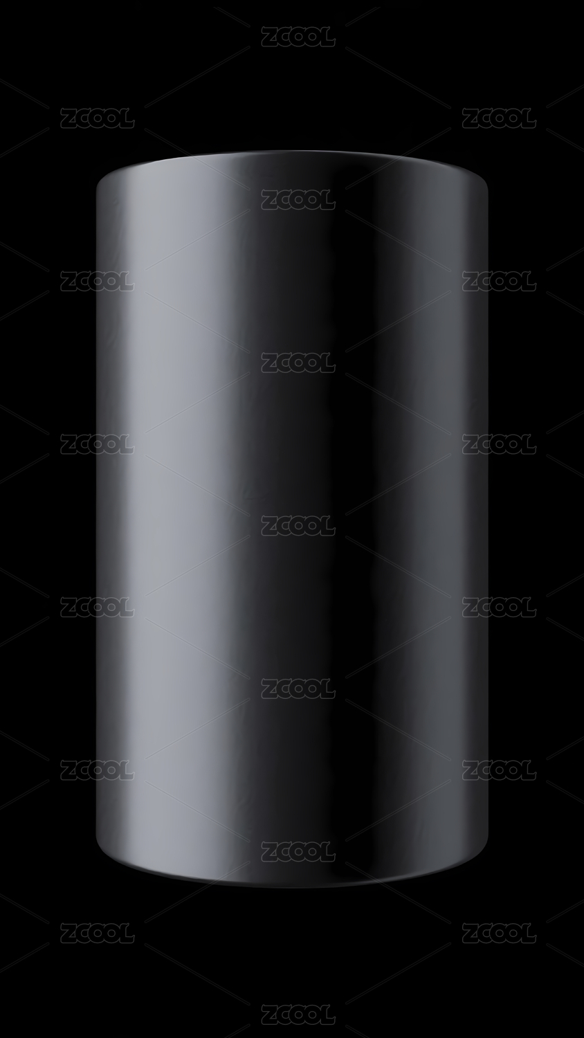 纯黑圆柱体抽象艺术