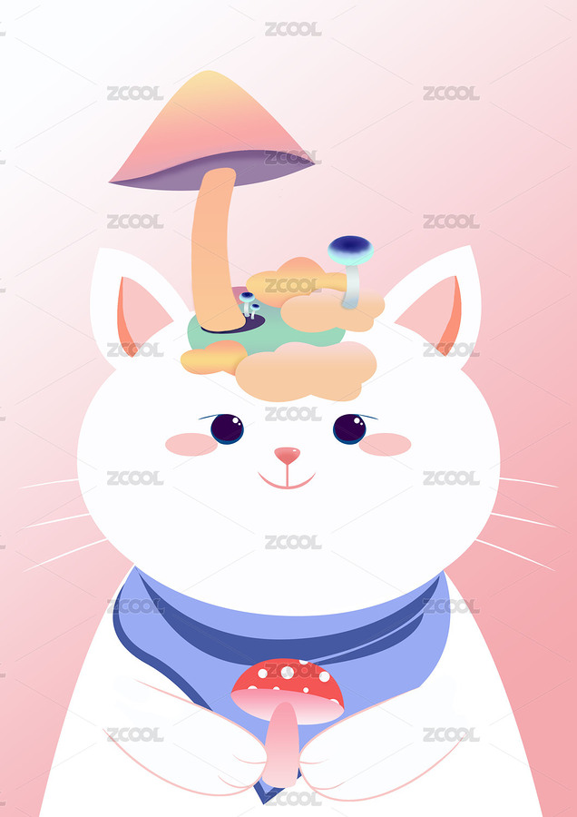 采蘑菇的小貓咪（主預(yù)覽-8316849） - 未分類(lèi) - 站酷設(shè)計(jì)師Quokka闊卡原創(chuàng)素材 - 站酷ZCOOL