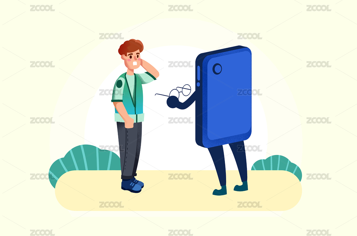 卡通手繪世界愛眼日手機(jī)給小孩戴眼鏡插畫（主預(yù)覽-620146） - 未分類 - 站酷設(shè)計(jì)師華仔DAOHUA原創(chuàng)素材 - 站酷ZCOOL