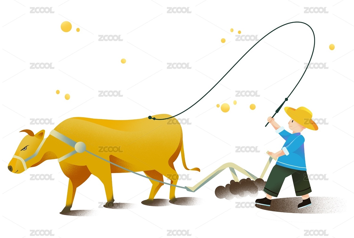 立春農民打春牛耕地元素插畫（主預覽-6680444） - 未分類 - 站酷設計師LeLeWong原創(chuàng)素材 - 站酷ZCOOL