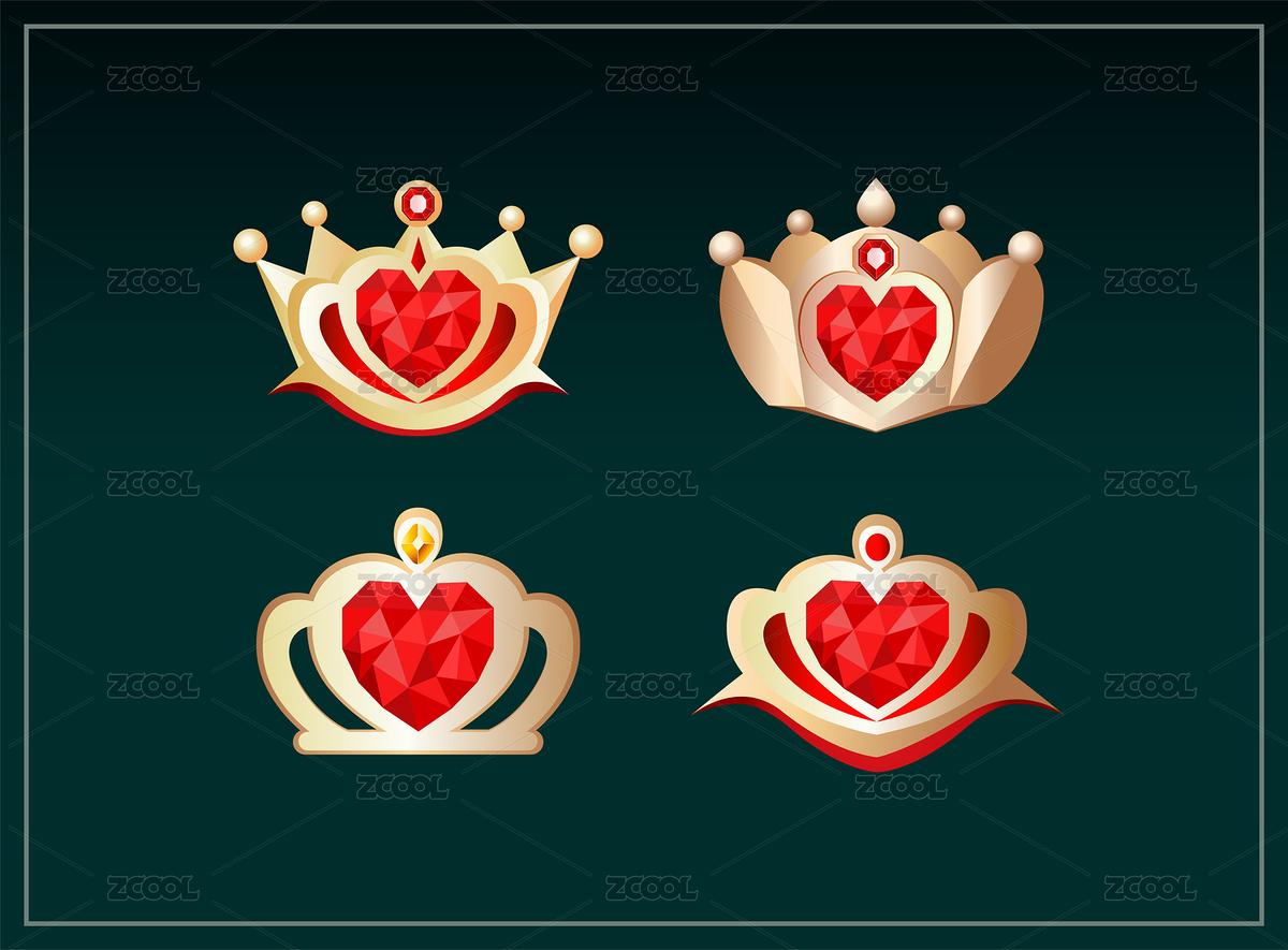 高貴并鑲嵌心形鉆石的金色皇冠（主預(yù)覽-7487494） - 未分類 - 站酷設(shè)計(jì)師tianxiehudie原創(chuàng)素材 - 站酷ZCOOL
