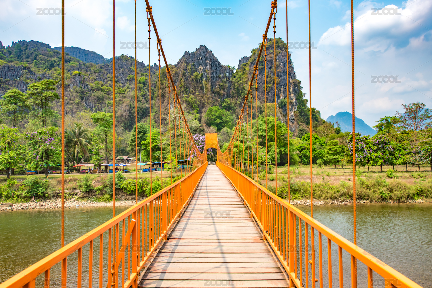 Scenic Landscape in Vang Vieng, Laos, Southeast Asia