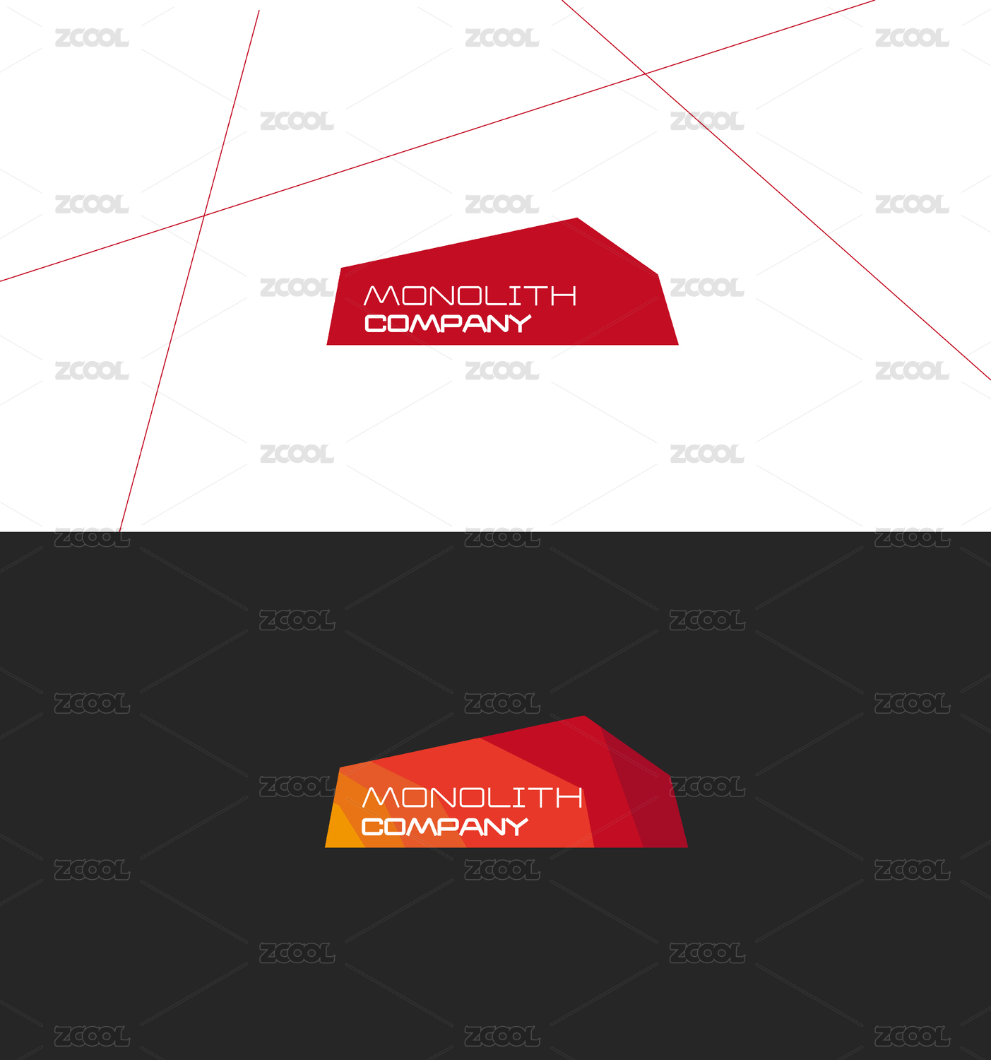 M型岩石monolith标志logo