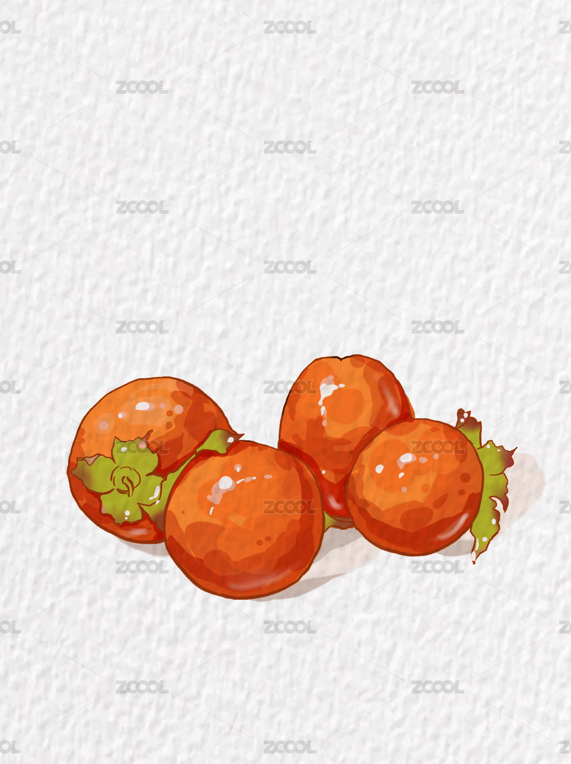 商业插画-柿子素材