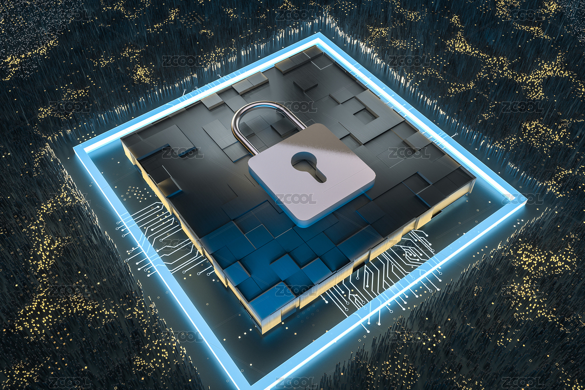 三维渲染，金属加密锁与科技背景（主预览-5878041） - 未分类 - 站酷设计师VinkFan原创素材 - 站酷ZCOOL