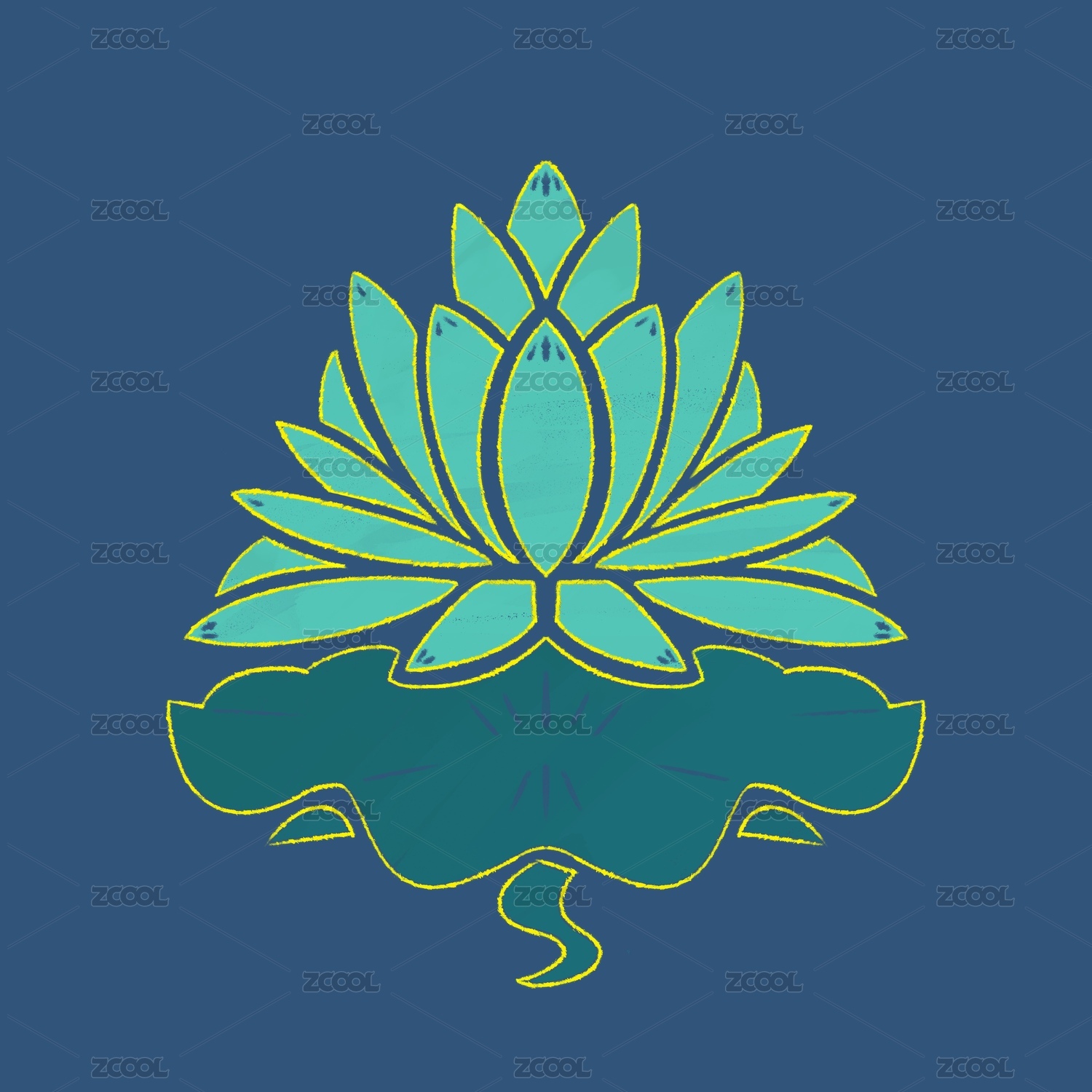 莲花的平面图形设计