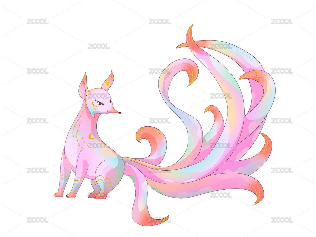 彩色系国潮山海经九尾狐（主预览-9091458） - 未分类 - 站酷设计师he562998224原创素材 - 站酷ZCOOL