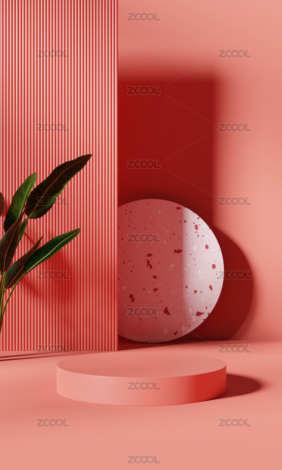 三维简约空间背景竖版场景