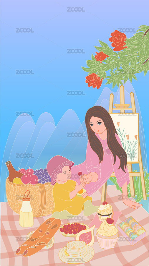 母嬰親子野炊野餐線性矢量插畫（主預(yù)覽-5545703） - 未分類 - 站酷設(shè)計(jì)師知名退堂鼓設(shè)計(jì)師原創(chuàng)素材 - 站酷ZCOOL